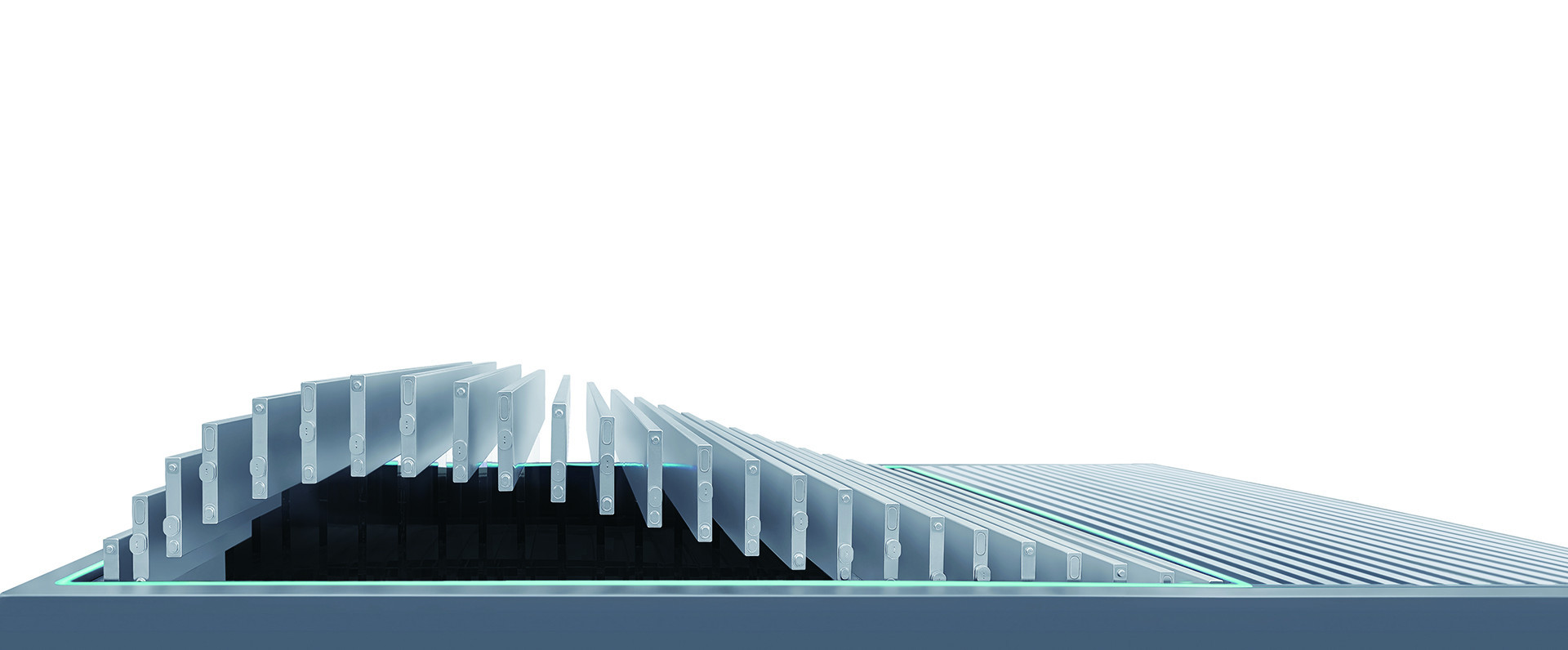 Graphic showing the individual blades of the BYD Blade Battery